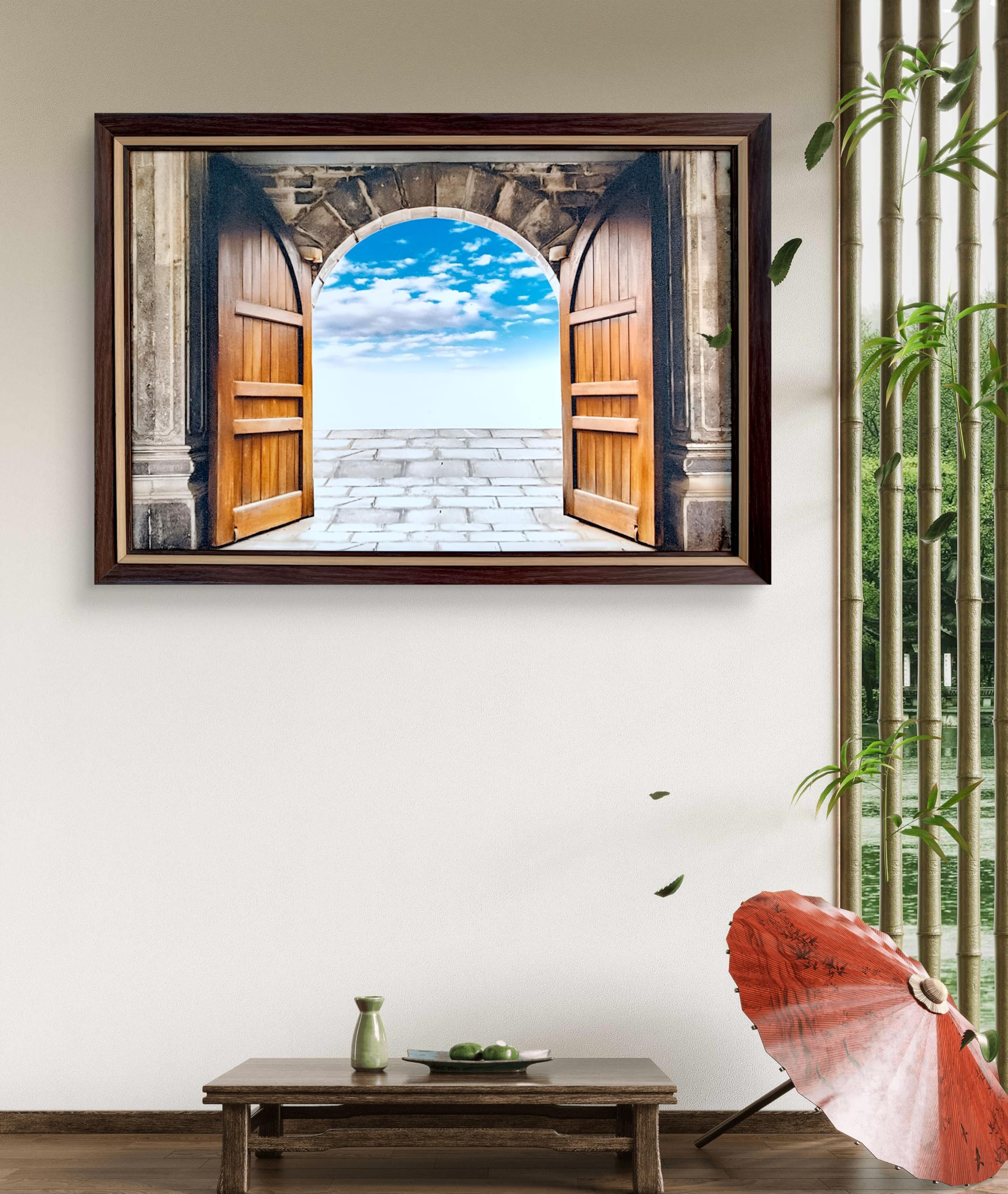 Elegance Vastu Virtual Door Entry Painting Picture Frame for Home Office Gifts Frame Outer Size- 19.5 length x 13.5 height inch,Picture Visible Size- 18 length x 12 height inch 3