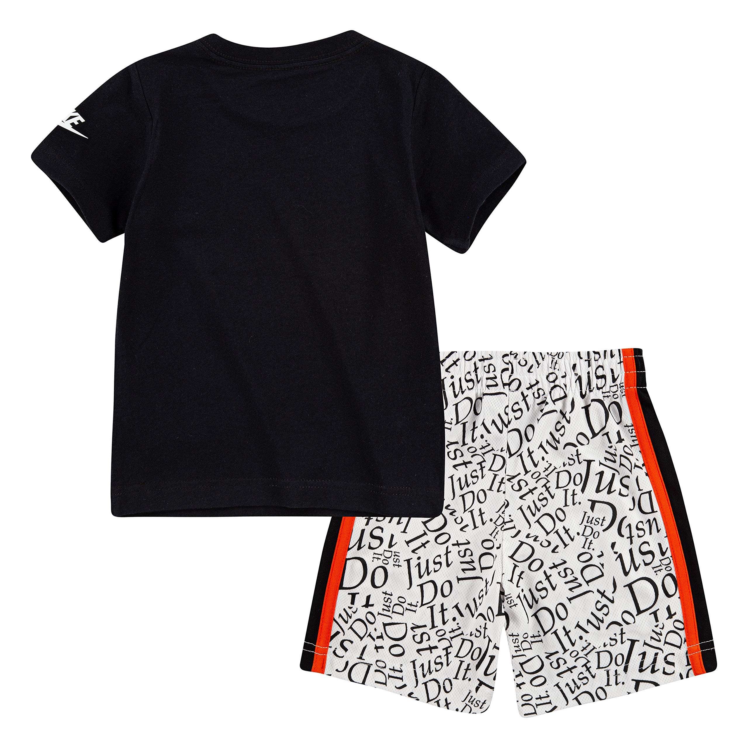 Nike Boy's Cotton JDI T-Shirt and Shorts 2-Piece Set Baby Toddler Suit (76G033-001_White_4T) 2