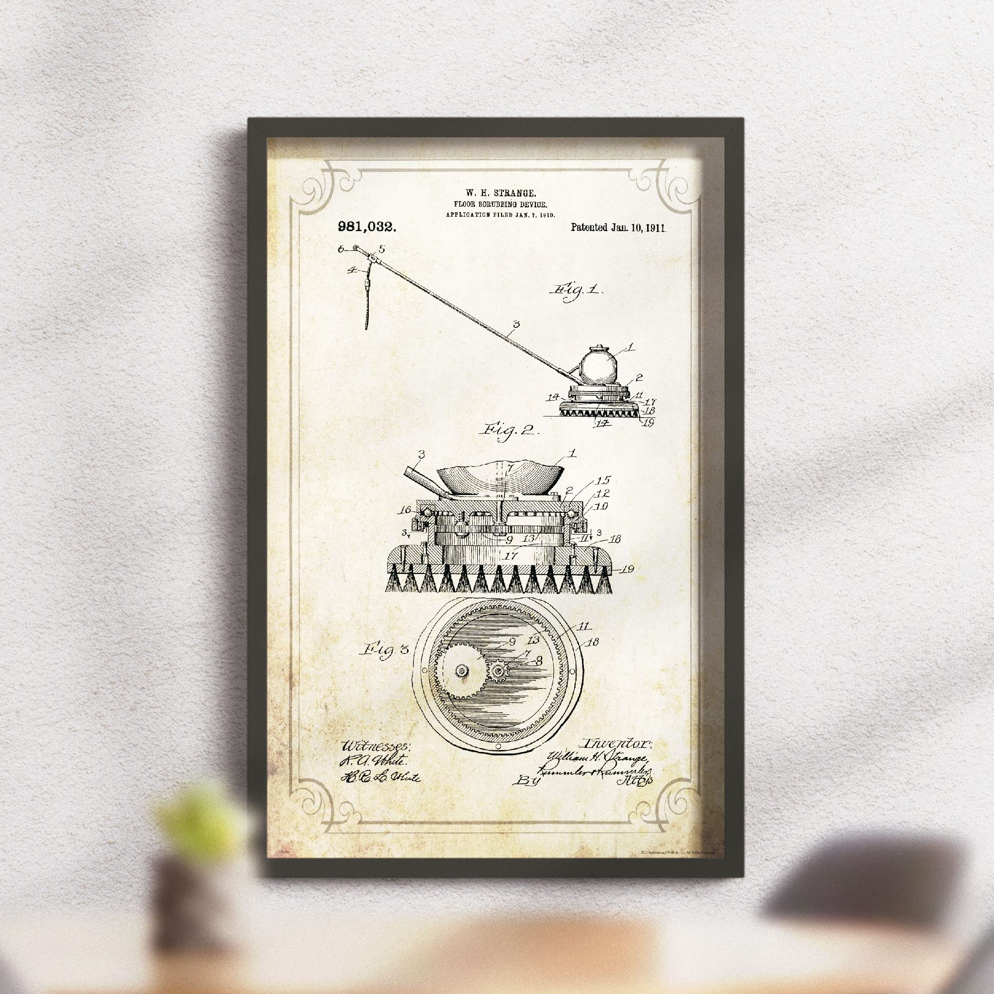 Inspirational Wall Art Co. - Vintage Floor Scrubber Patent Art Print Janitorial Service Office Decor 11X17 inches 6