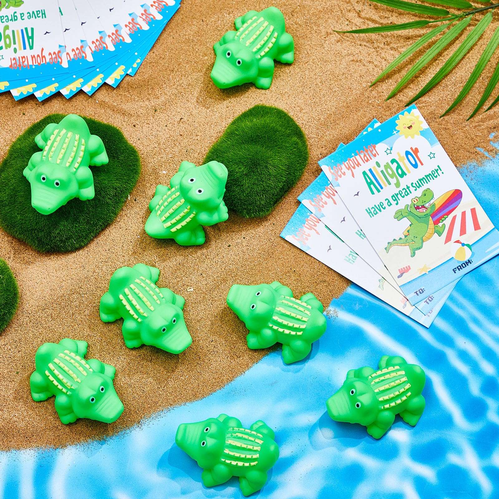 Sotiff 24 Sets End of The Year Gifts for Students from Teacher Rubber Crocodile Toy with Gift Cards Mini Alligator Toys for School Students Kids Office Summer Supplies 5