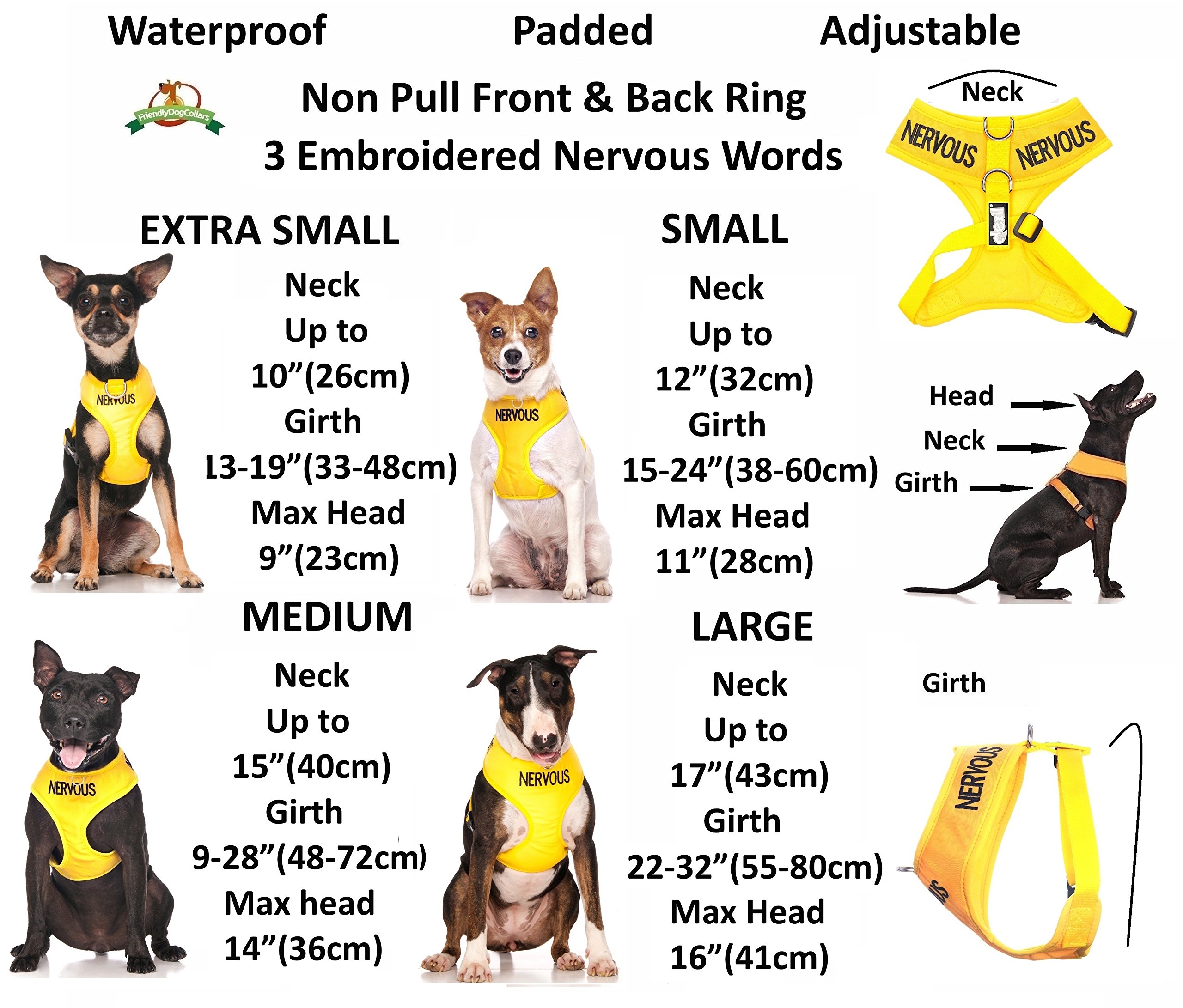 Dexil Limited Nervous (Give Me Space) Yellow Color Coded Non-Pull Front and Back D Ring Padded and Waterproof Vest Dog Harness Prevents Accidents by Warning Others of Your Dog in Advance (XS) 4
