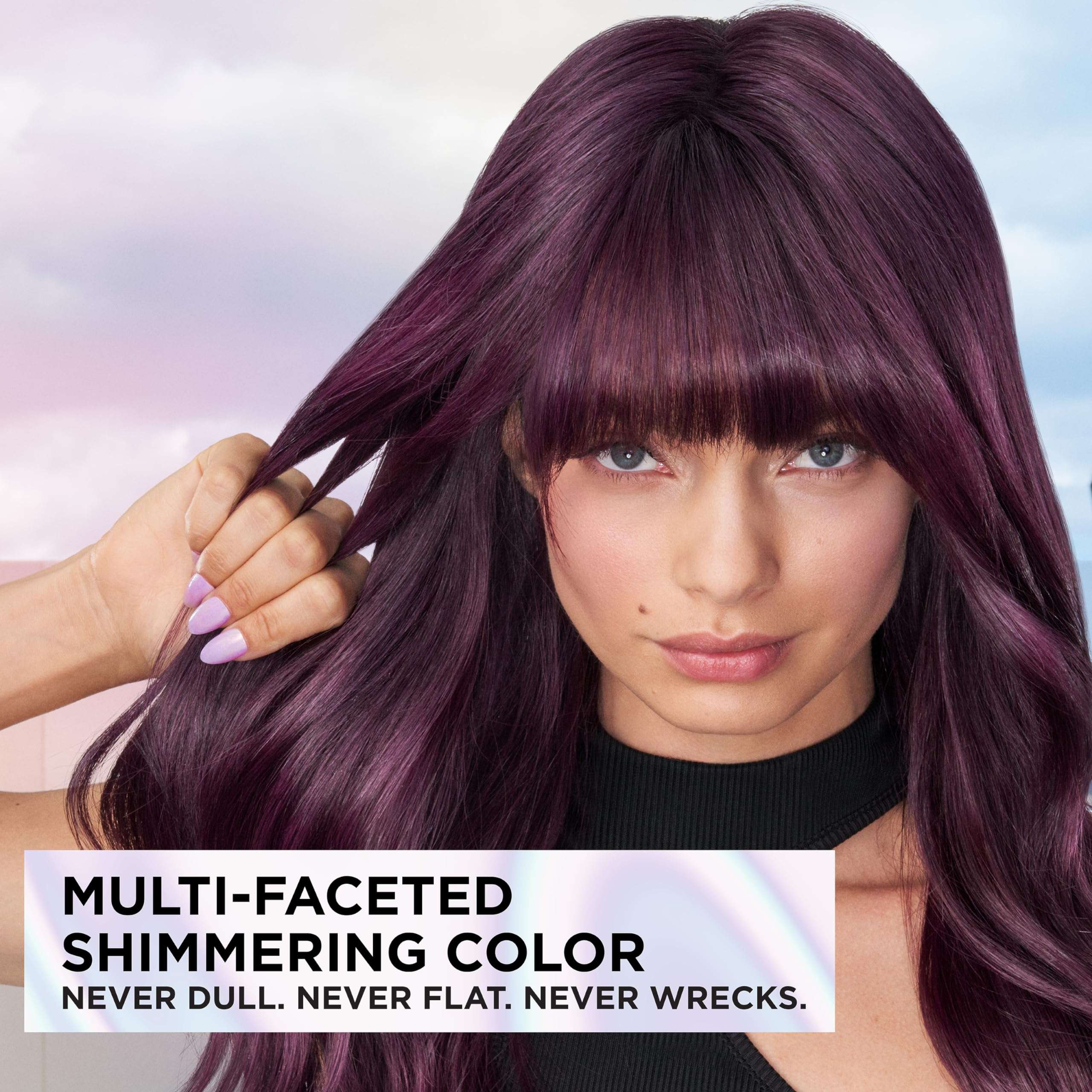 L'Oreal Paris Feria Multi-Faceted Shimmering Permanent Hair Color Hair Dye, V28 Midnight Violet (Deepest Violet) 5