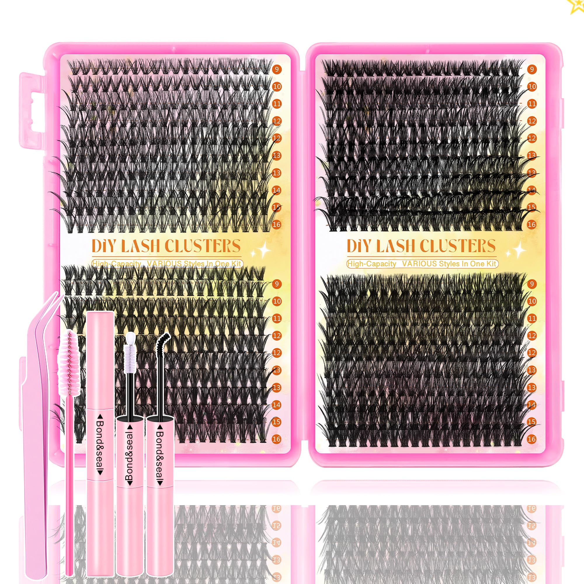 DIY Lash Clusters, 800PCS Individual Lashes, 30D 40D 50D 60D, Various Styles, with Application Tools