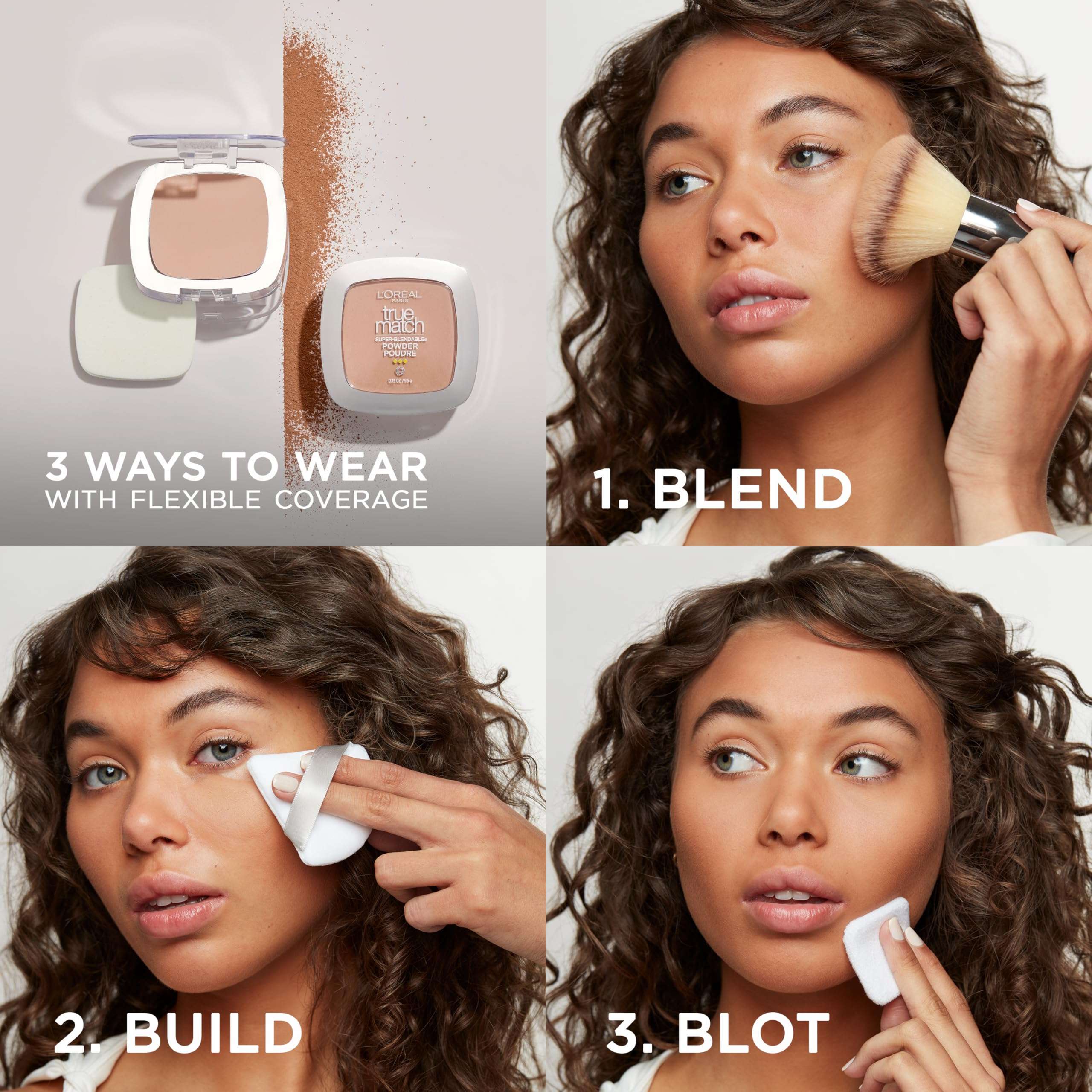 L'Oreal Paris True Match Super Blendable Oil Free Foundation Powder, W7 Medium Deep, 0.33 oz, Packaging May Vary 4