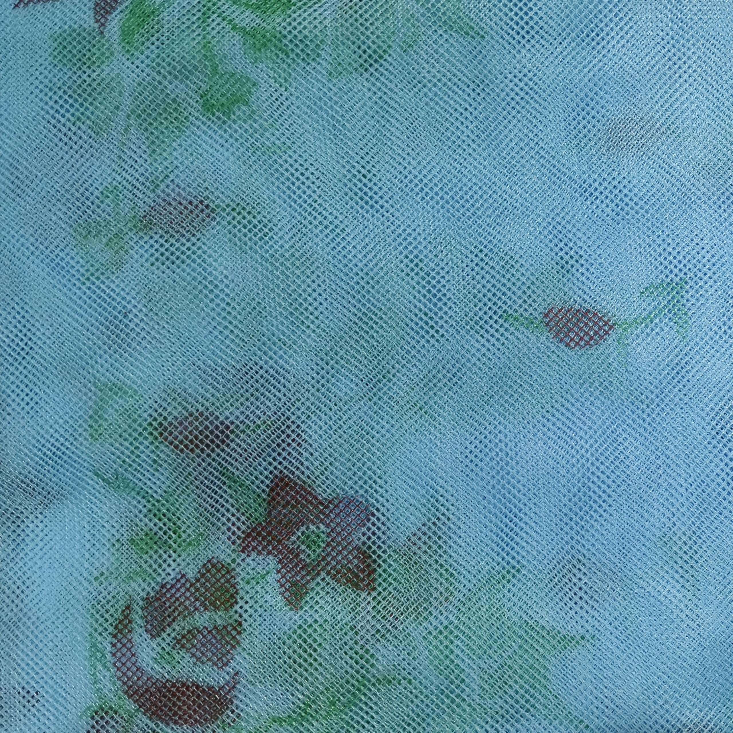 Poly-Cotton Mix Mosquito net Double Bed King Size Queen Size Single Bed Machardani Nylon Cotton Mosquito net (Blue-Printed-Nur, 6X7) 6