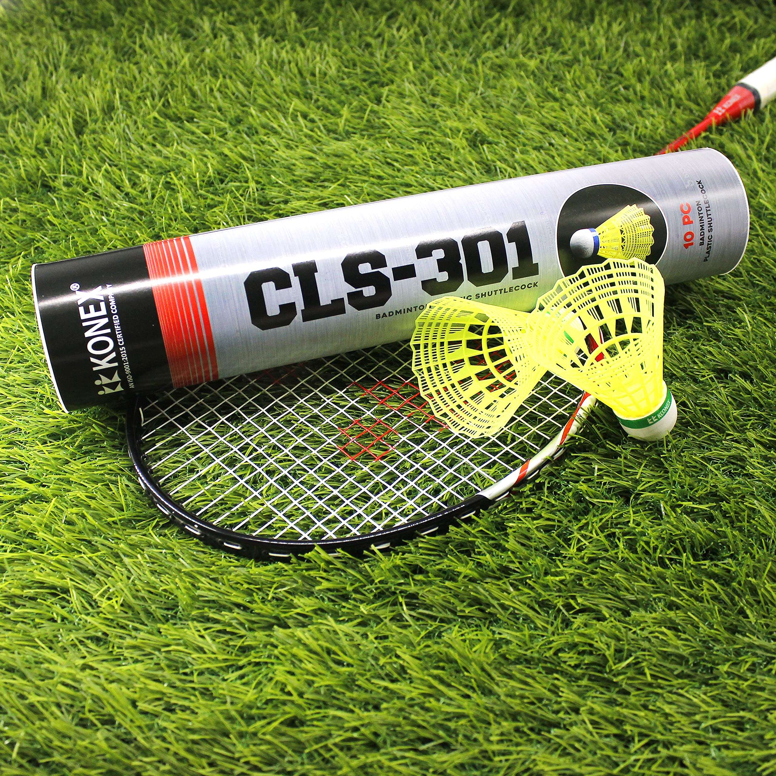 KK KONEX CLS-301 10pc Badminton Plastic Shuttlecock for Beginners and Kids-Yellow Color. 1 Tube Contains 10 Pcs 5