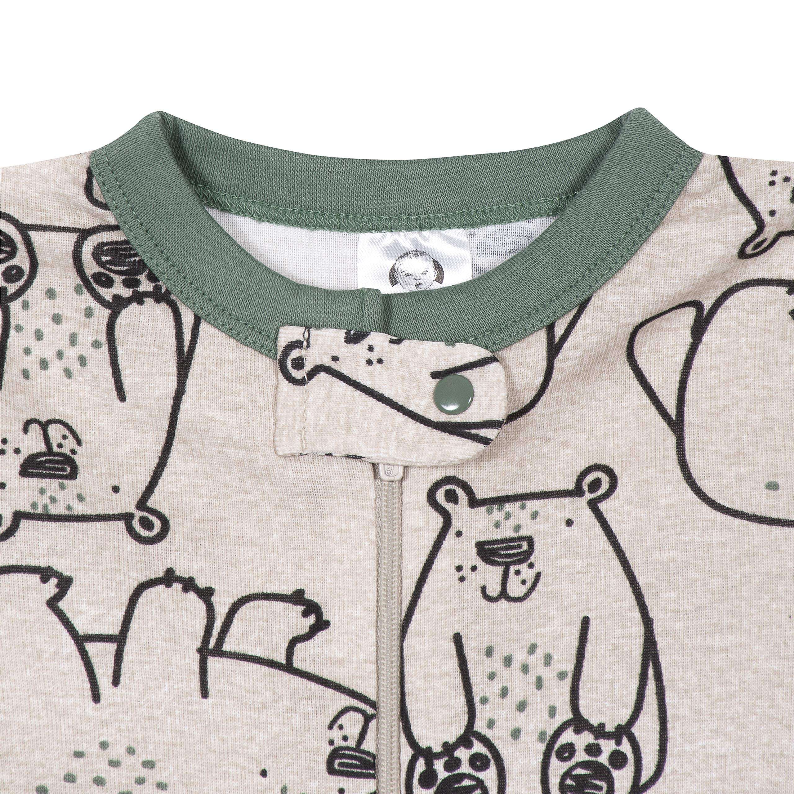 Gerber Baby Boys' 4-Pack Footed Pajamas, Bears & Trucks Grey, 9 Months 6