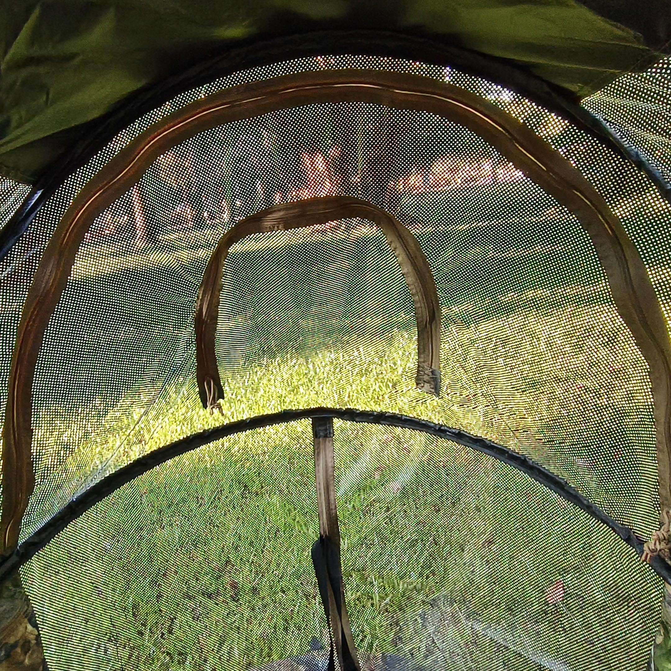 AUSCAMOTEK See-Through Hunting Ground Blind with Built-in Chair for Deer Hunting - 1 Person Pop-Up Camouflage Tent 6
