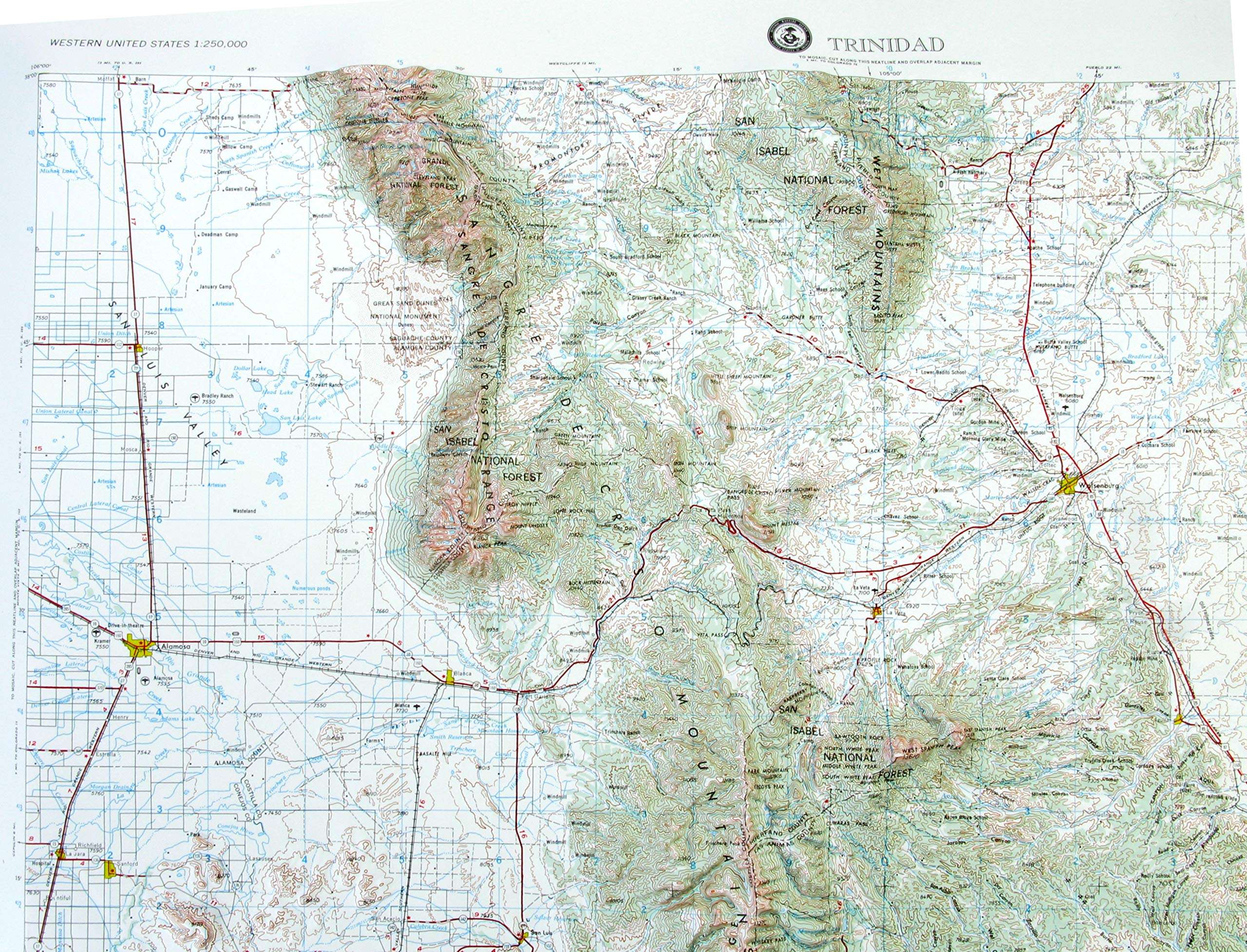 American Educational Trinidad Colorado Map, 31" Length x 21" Width 4