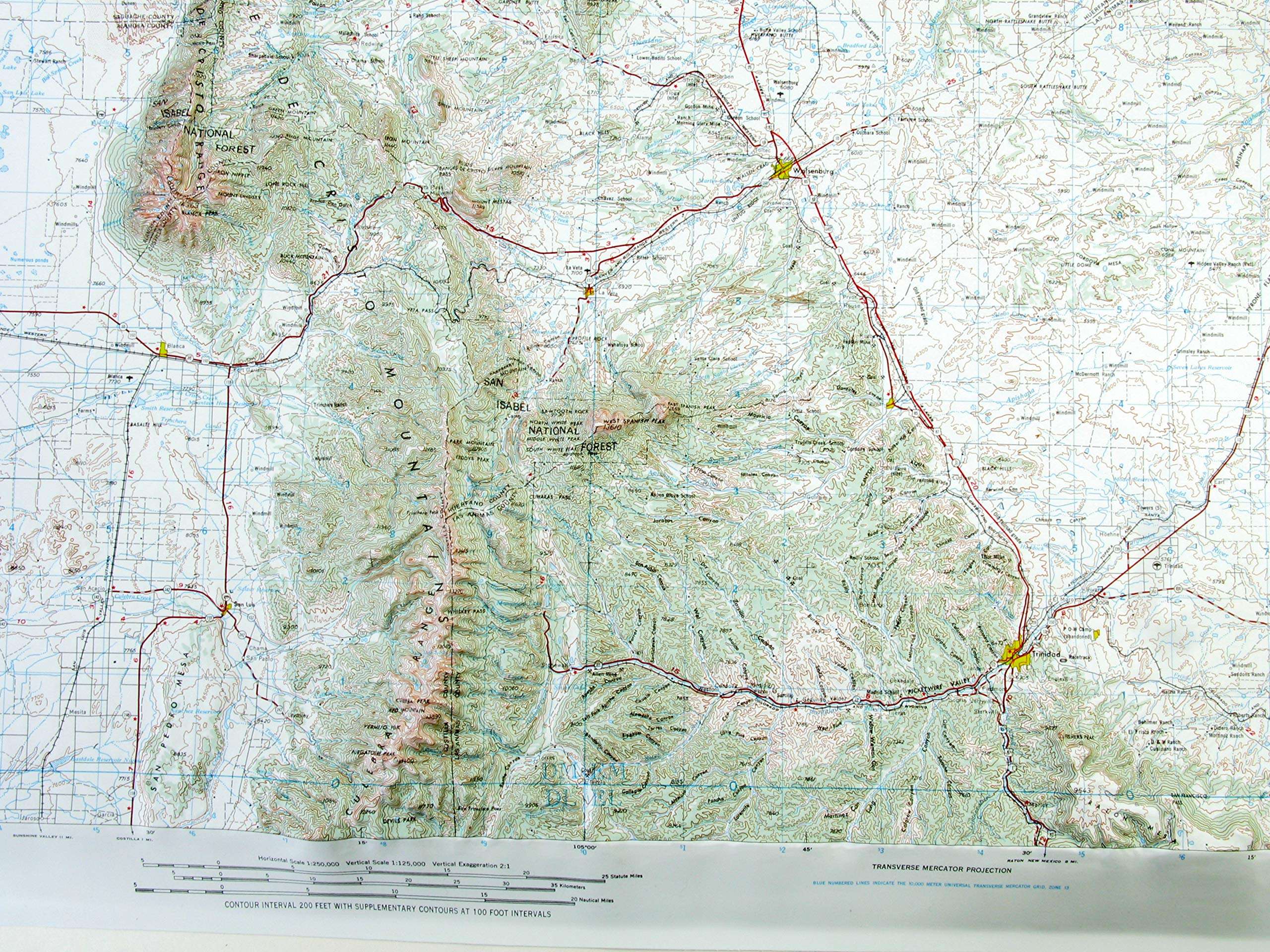 American Educational Trinidad Colorado Map, 31" Length x 21" Width 5