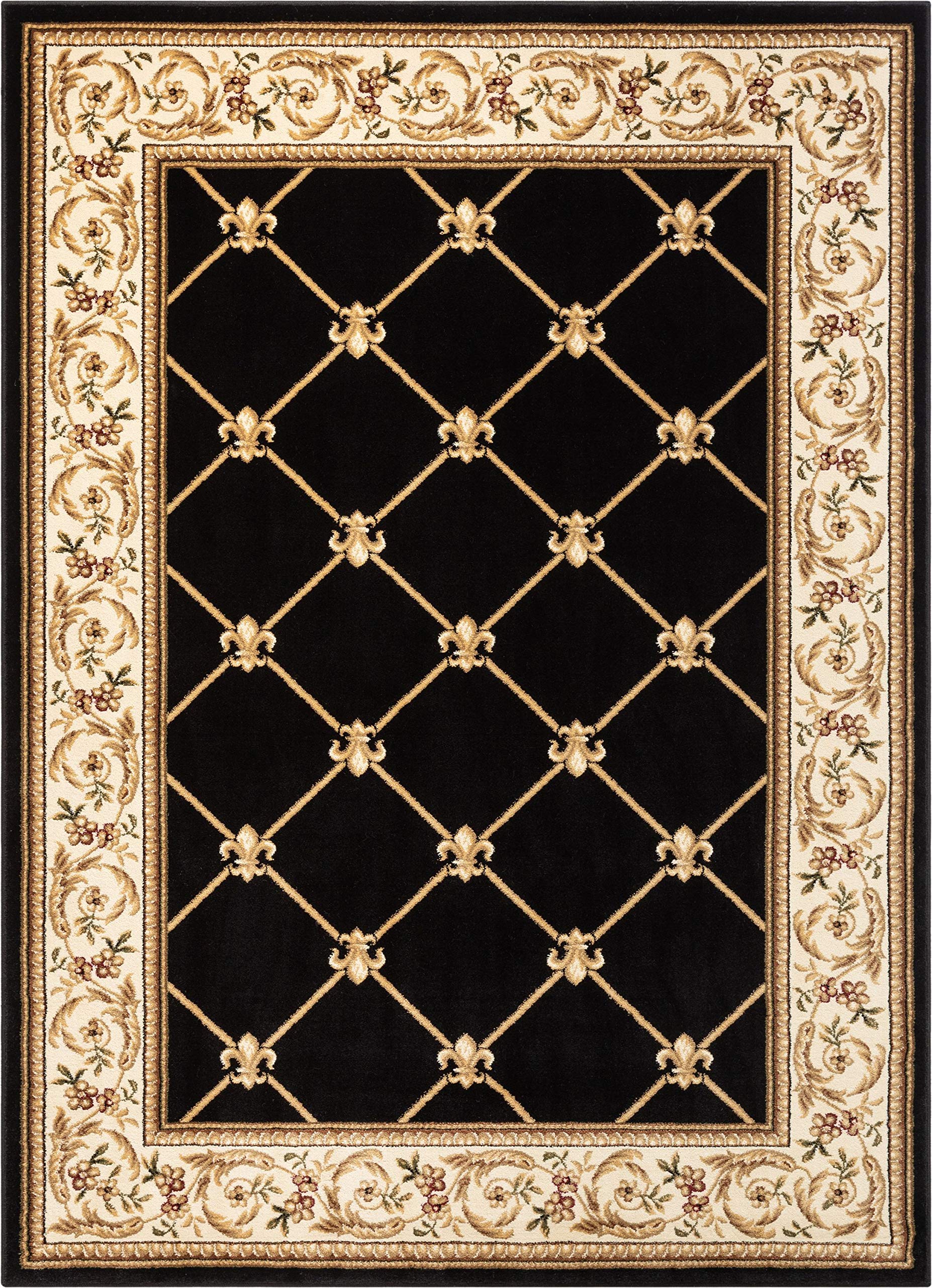 Well Woven Timeless Collection Fleur De Lis Red 2x4 Mat Luxurious Traditional French Aubusson Oriental Area Rug Perfect for Living Room Bedroom or Dining Room Easy-to-Clean Durable Design 2