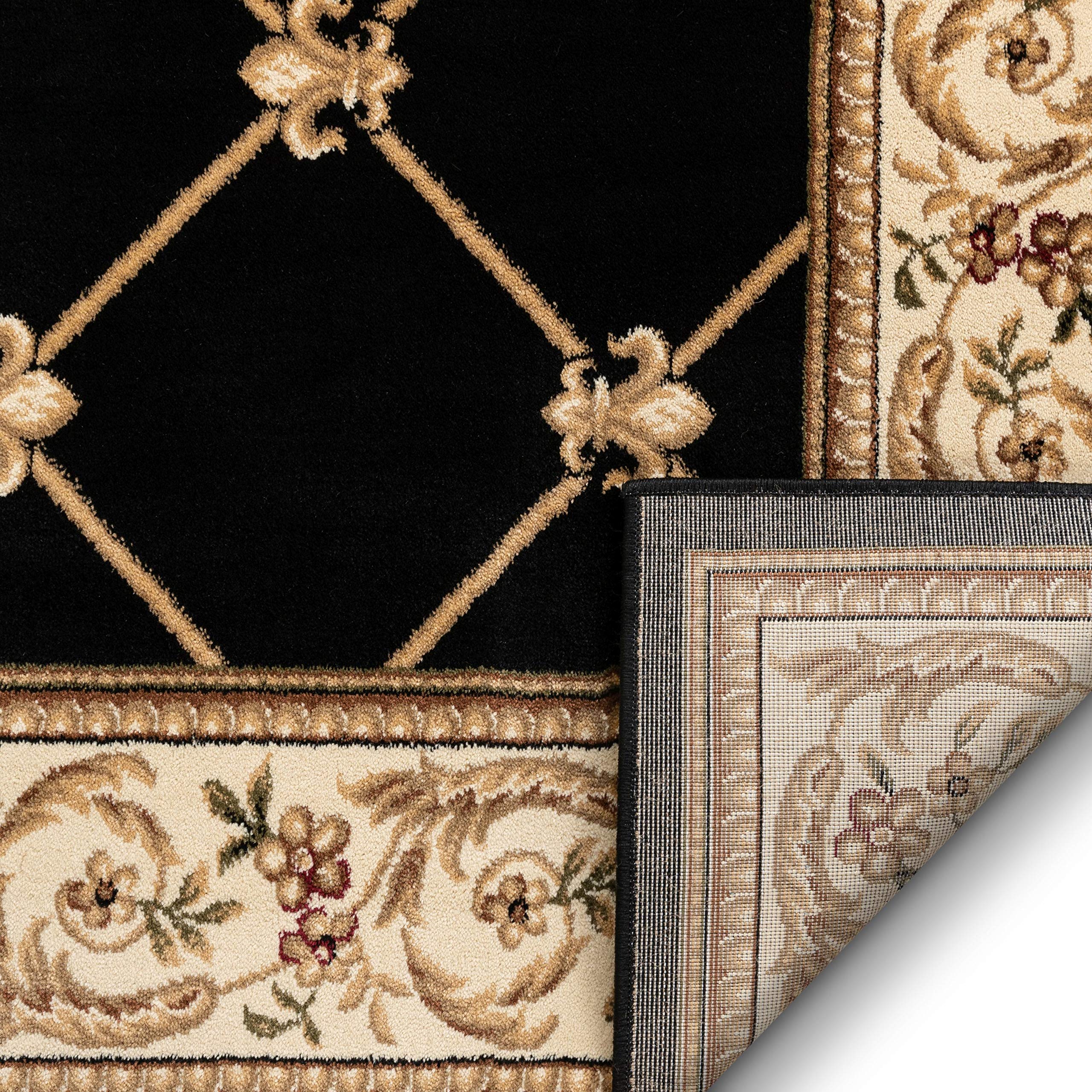 Well Woven Timeless Collection Fleur De Lis Red 2x4 Mat Luxurious Traditional French Aubusson Oriental Area Rug Perfect for Living Room Bedroom or Dining Room Easy-to-Clean Durable Design 5