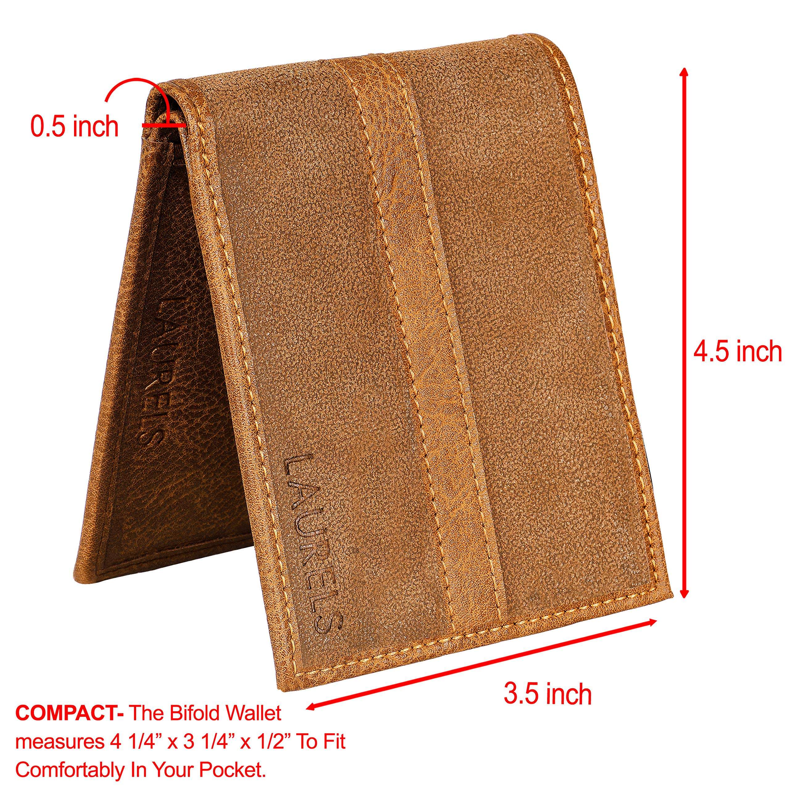 Laurels? Aristocrat RFID Blocking Tan Color Leather Wallet(Lwt-Wd-II-06) 4