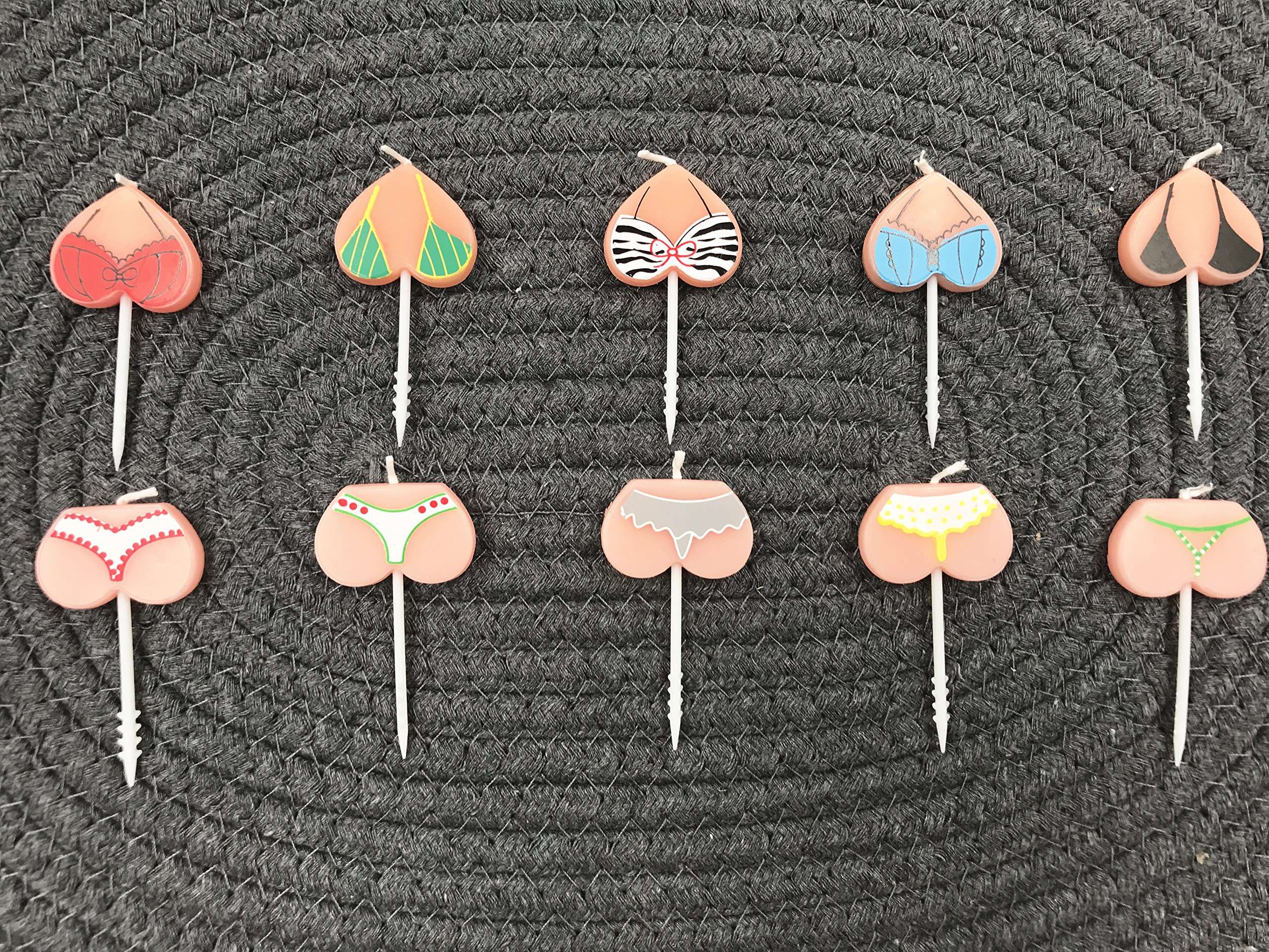 Funny Bikini Birthday Candle, Bachelor Party Cake Candles Cake Topper Decor, 10-Pack 2.5 inch Celebration Party Candle 2