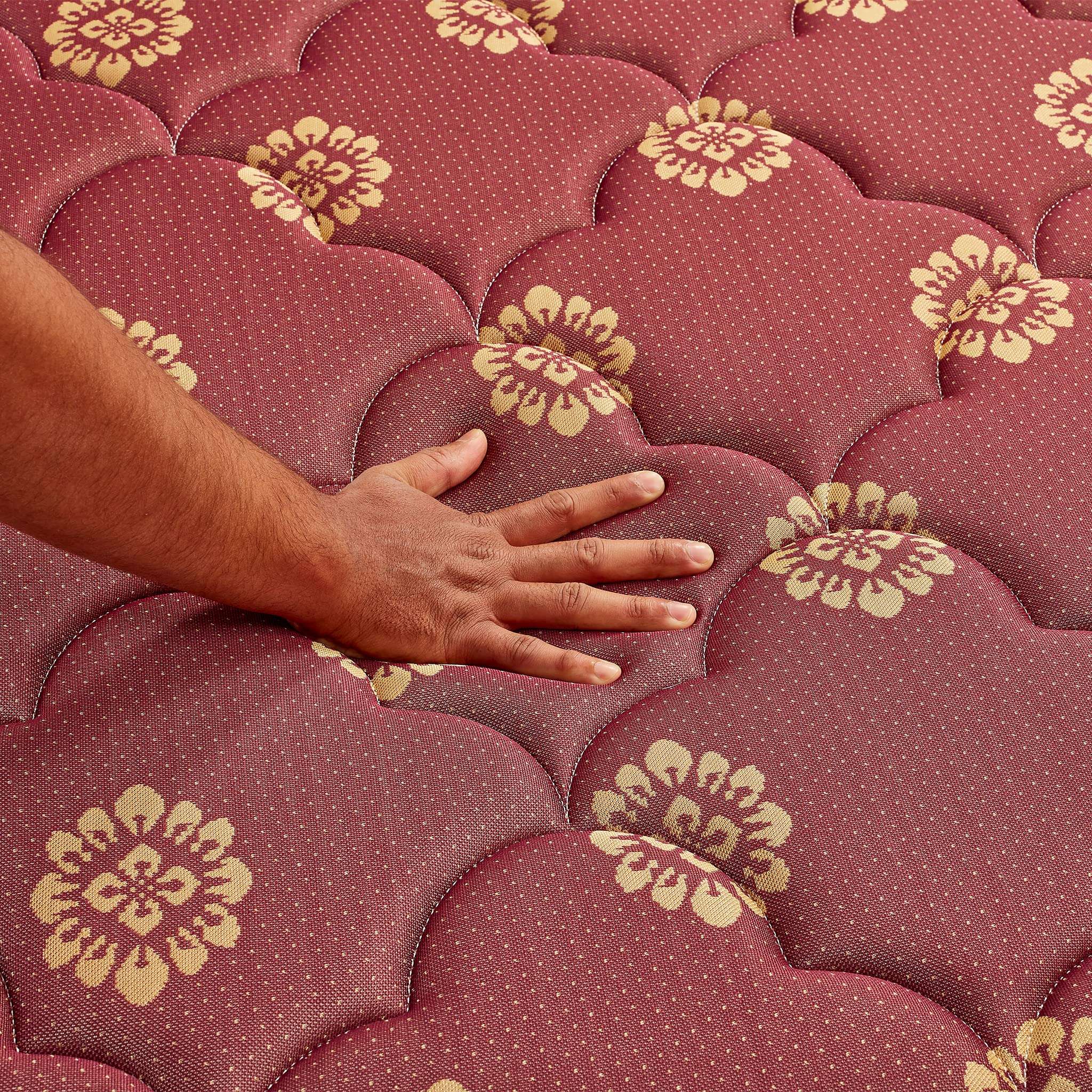 Skyfoam by TADesign Ace Medium Firm Comfort with Body & Spine Support 6 inch Single Size Bonnell Spring Sleeping Mattress (72x42x6 in, Maroon) 6