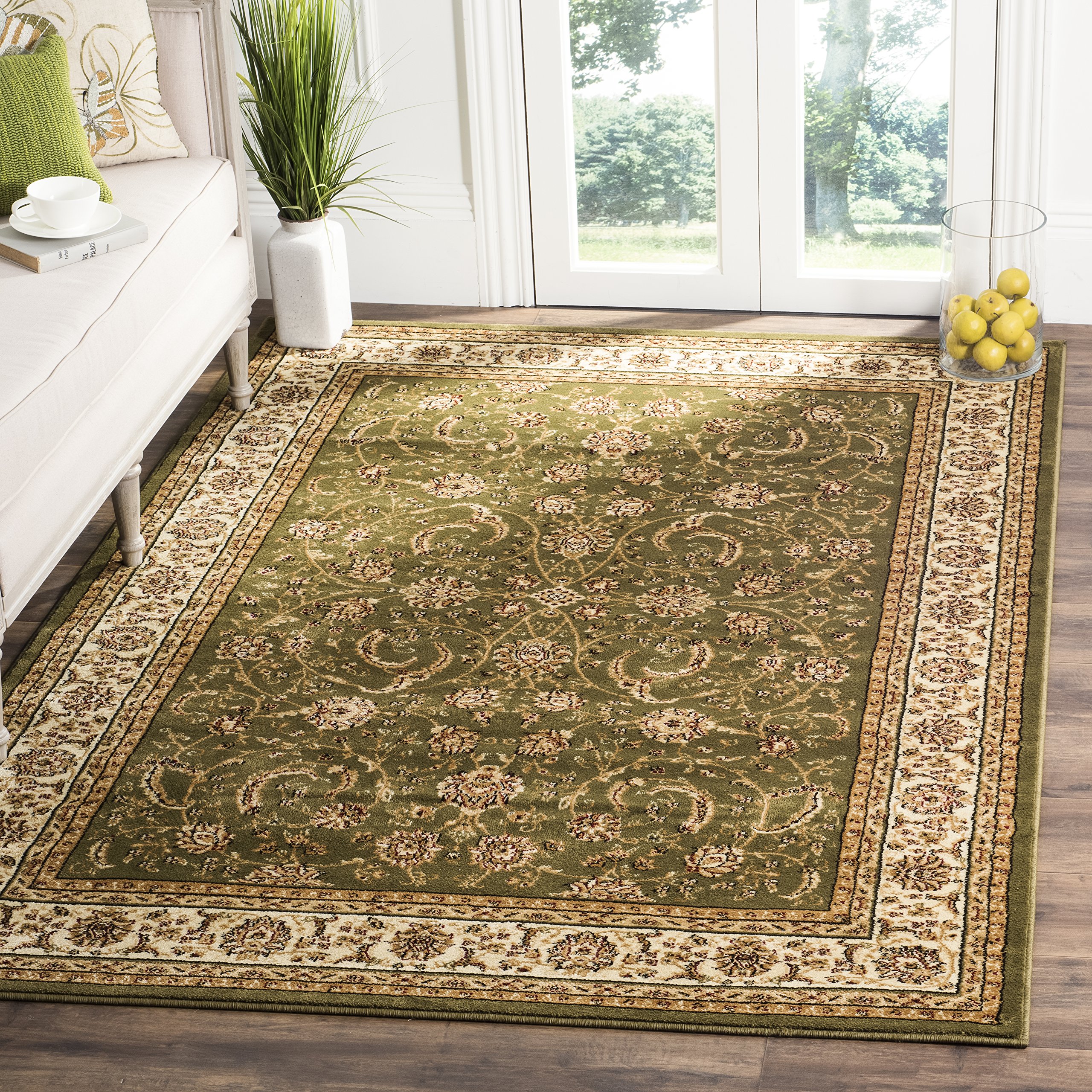 SAFAVIEH Lyndhurst Collection Accent Rug - 3'3" x 5'3", Sage & Ivory, Traditional Oriental Design, Non-Shedding & Easy Care, Ideal for High Traffic Areas in Entryway, Living Room, Bedroom (LNH219B) 1