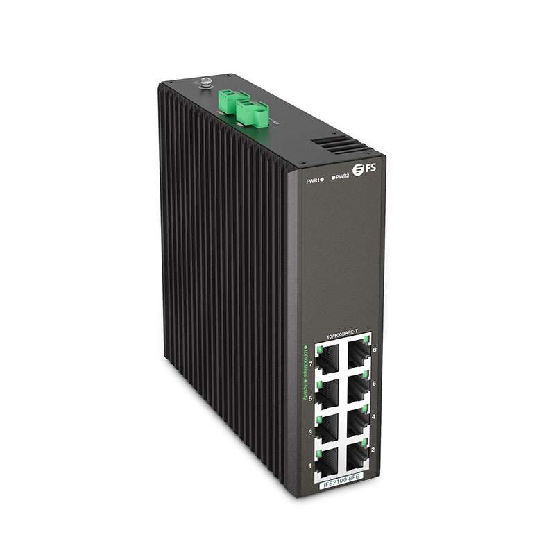 IES2100-8FE, 8-Port Fast Ethernet L2 Unmanaged Industrial Switch, 8 x 10/100MBASE-T, -40 to 75°C Operating Temperature 6