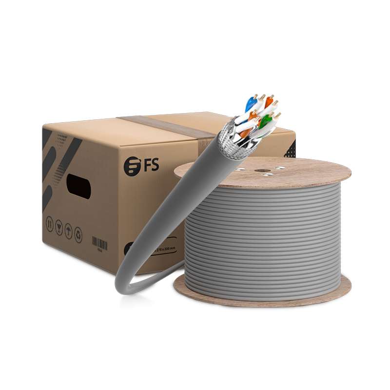 Cat7 Ethernet Bulk Cable, 1000ft (305m), 23AWG Solid Pure Bare Copper Wire, 1000MHz, Shielded (S/FTP), PVC CMR, with Reel (Gray) 1