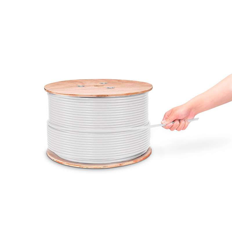 Cat7 Ethernet Bulk Cable, 1000ft (305m), 23AWG Solid Pure Bare Copper Wire, 1000MHz, Shielded (S/FTP), PVC CMR, with Reel (White) 3