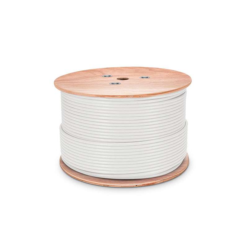 Cat7 Ethernet Bulk Cable, 1000ft (305m), 23AWG Solid Pure Bare Copper Wire, 1000MHz, Shielded (S/FTP), PVC CMR, with Reel (White) 2