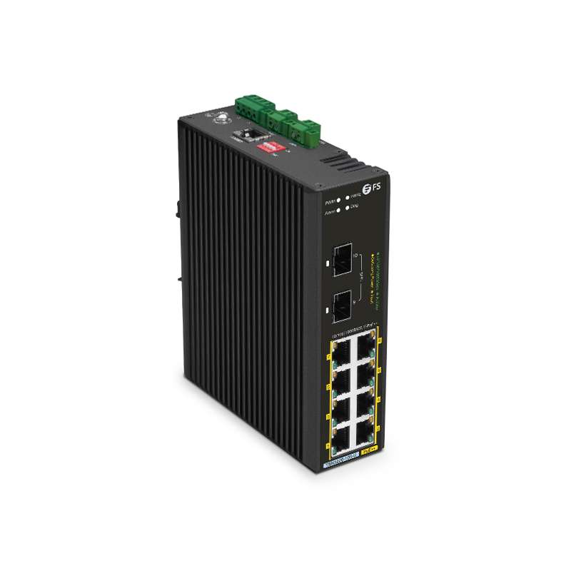 TSN3220-10S-U, 10-Port Gigabit Ethernet L2 Managed Industrial PoE++ Switch, 8 x PoE++ Ports@360W, with 2 x 1/10Gb SFP+, -40 to 75°C Operating Temperature 5