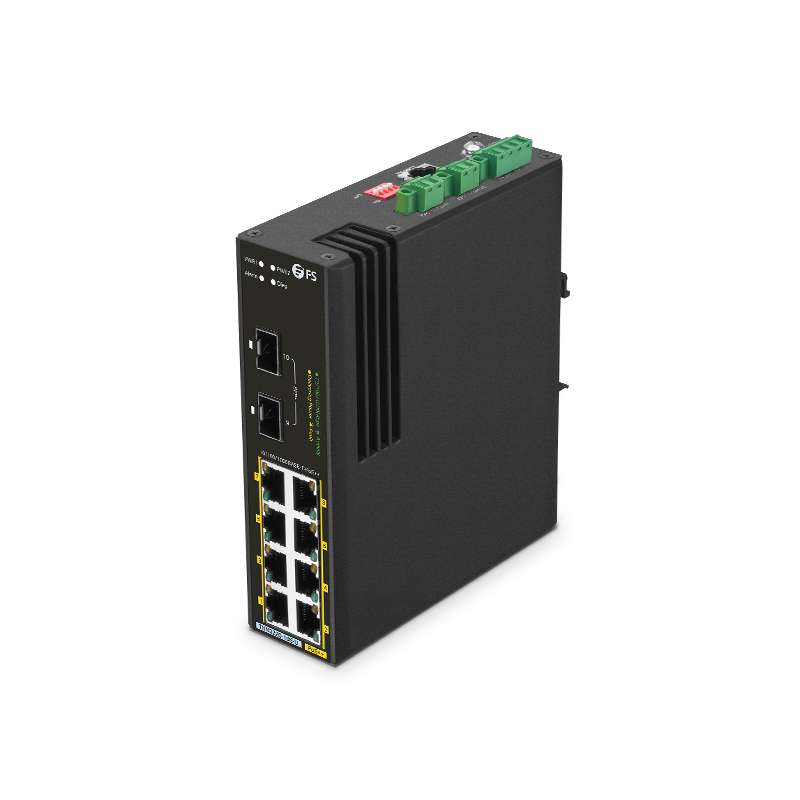 TSN3220-10S-U, 10-Port Gigabit Ethernet L2 Managed Industrial PoE++ Switch, 8 x PoE++ Ports@360W, with 2 x 1/10Gb SFP+, -40 to 75°C Operating Temperature 4
