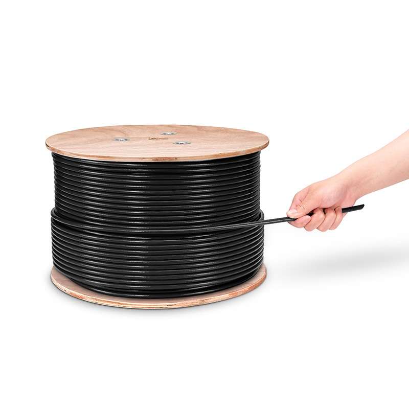 Cat7 Ethernet Bulk Cable, 1000ft (305m), 23AWG Solid Pure Bare Copper Wire, 1000MHz, Shielded (S/FTP), PVC CMR, with Reel (Black) 3