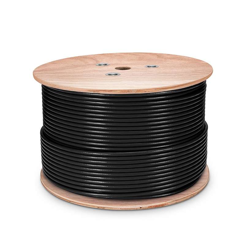 Cat7 Ethernet Bulk Cable, 1000ft (305m), 23AWG Solid Pure Bare Copper Wire, 1000MHz, Shielded (S/FTP), PVC CMR, with Reel (Black) 2