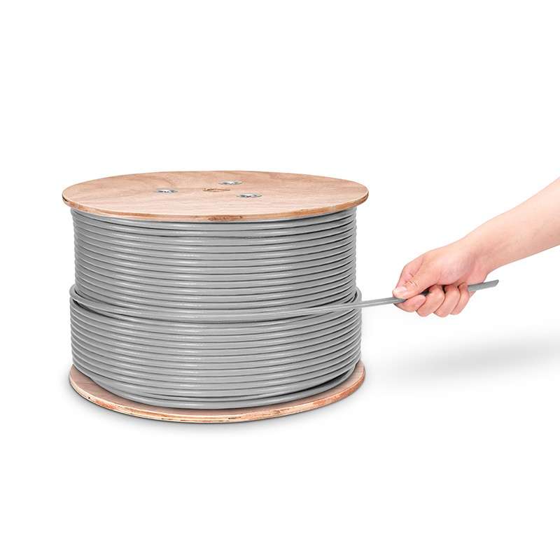 Cat7 Ethernet Bulk Cable, 1000ft (305m), 23AWG Solid Pure Bare Copper Wire, 1000MHz, Shielded (S/FTP), PVC CMR, with Reel (Gray) 3