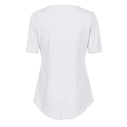 Women Tops Summer V- Neck Zipper Plain T Shirts Long Sleeve Short Sleeve Sleeveless Casual Loose Blouses 4