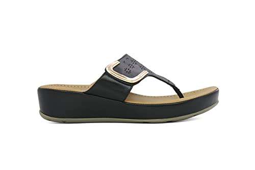 Inc.5 Women's 5998_Black Fashion Slippers-7 UK (40 EU) (9 US) 6