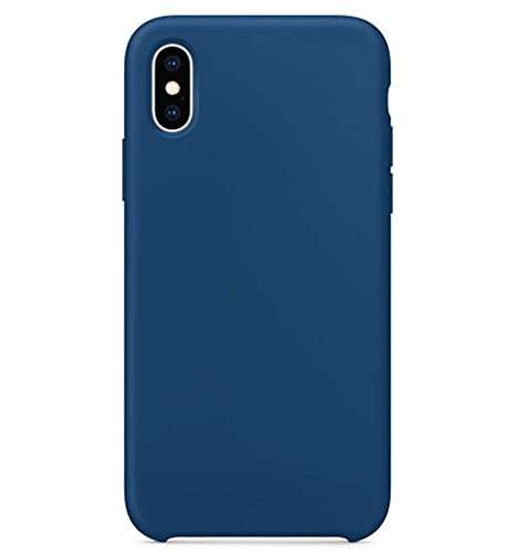 Grab N Go Liquid Silicone Soft Back Cover Case with Inner Velvety-Soft Lining for iPhone X/XS (Ocean Blue) 5