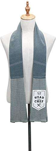Head Chef Blue Extra Long Cotton Blend Over The Shoulder Kitchen Towel Boa 2