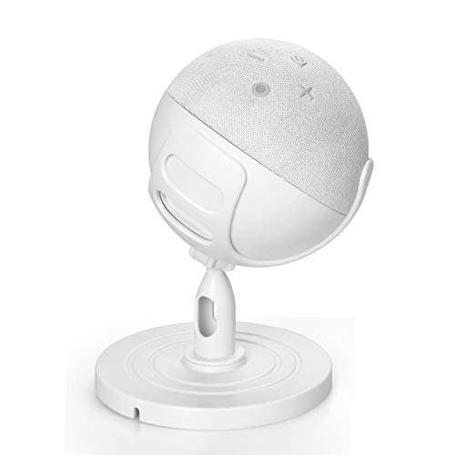 Eyglo Table Stand Mount for Echo Dot 4th Generation, Holder Bracket Accessories Compatible with Dot 4th Speaker, 360°Swivel and Anti-Slip Base (White) 2