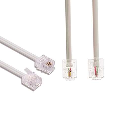 RJ11 6P2CTelephone Fax Machines Modems Straight Cable Wire Line8M / 26.2ft Long for Landline Telephone, White (8M) 5