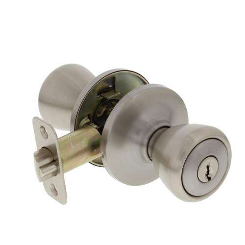 Ultra Security 83973 Grade 3 Tulip Knob Entry Door Lock with Key, Stainless Steel 4