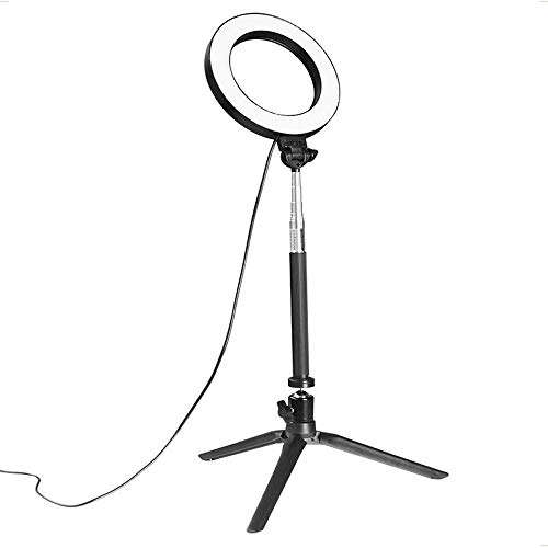 Docooler 6inch Ring Light with Stand, 3-Colors Dimmable Standing Floor Light for Vlogging YouTube Video Make-up Selfie, USB Powered 2