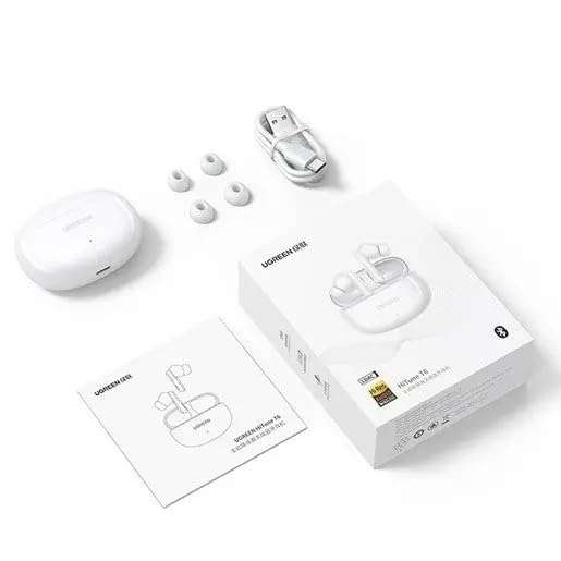 UGREEN Bluetooth V5.3 HiTune T6 Hybrid Active Noise Canceling Earbuds 30H Battery 48dB White 4