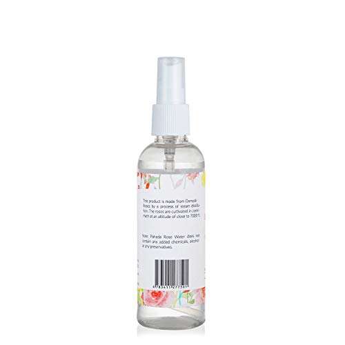 Pahada Organic Damask Rose Water (Gulab Jal) - 400 ml | Steam Distilled | Made with Damask Roses | Comes with a mist spray bottle 3
