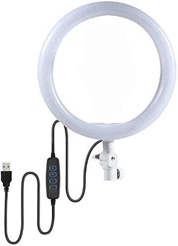 Hayfive Flashes 10 26cm Video Light LED Ring Light USB Plug Photographic Ring Lighting kit with Phone Holder for Live Studio Makeup ringlightwhite Ringlight Flashes (Color : Ringlightblack) 4