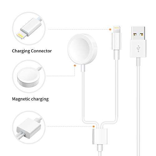 Watch Charger, 2 in 1 Portable Wireless Watch Phone Charger Charging Cable 4