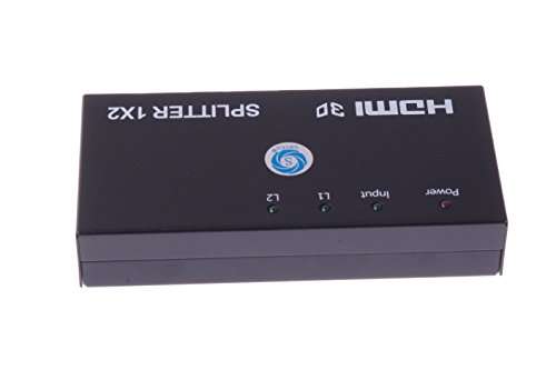 SMAKN HDMI Splitter 1 in 2 out(1X2) Ports Box Powered, Support 3D 1080P up to 1920X1080/60Hz HDMI 1.4 and 1.4a 6