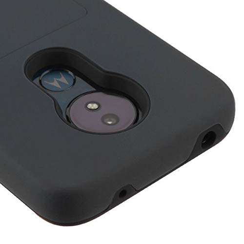 Bemz Pocket Series Compatible with Moto G7 Optimo Maxx (XT1955DL) Slim Wallet Dual Layer Hybrid Case with 3 Card Holder Hidden Storage Compartment and Atom Cloth - Black 3