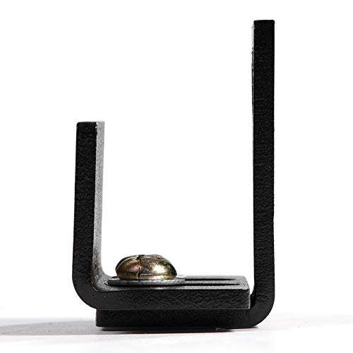 Leyeet 1pc Black Steel Hardware Sliding Barn Door Bottom Wall Mount Stay Roller Guides Flush to Floor Guide with Screws 5