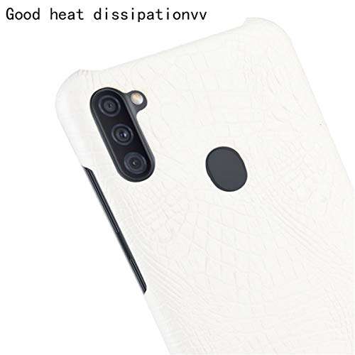 Galaxy A11 Case, Gift_Source Premium Crocodile Pattern PU Leather Case Slim Fit Hard PC Back Cover Protective Cell Phone Cases for Samsung Galaxy A11 (US Version) 6.4 [White] 5
