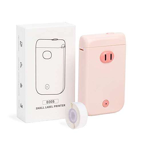 URESHIIEN Label Maker Portable Bluetooth Wireless Label Printer with 1 Roll Adhesive Label Thermal Paper Name Price Expiration Date Sticker Tag Printer for Home Office and Store Organization (Pink) 2