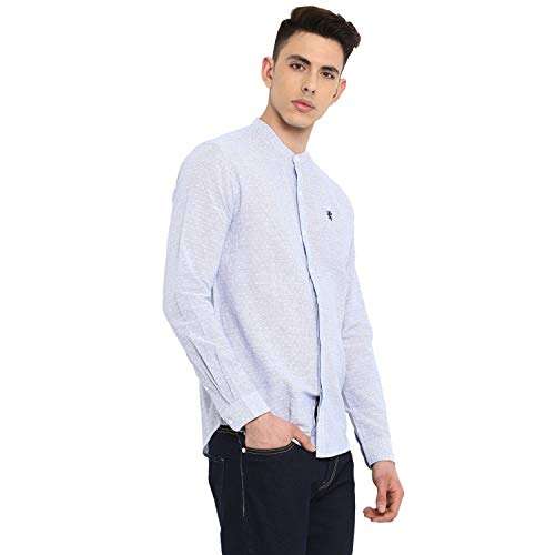Red Tape Men's Plain Regular fit Casual Shirt (RFS0384_Dobby Blue L) 3