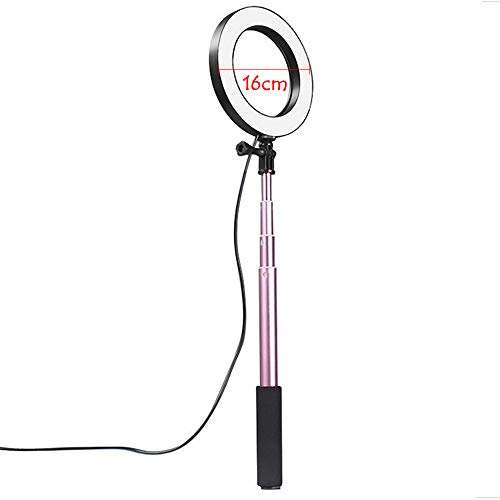 Docooler 6inch Ring Light with Stand, 3-Colors Dimmable Standing Floor Light for Vlogging YouTube Video Make-up Selfie, USB Powered 3