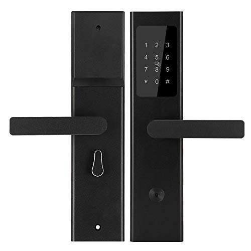 Ichiias Door Lever Lock Ultrathin Bluetooth APP Card Password Key Door Lock Metal Door Access Control System for Home Hotel Apartment(Black) 4