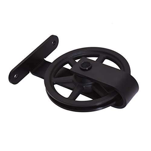 CCJH 9FT Heavy Duty Sliding Barn Wood Door Hardware Kit - Smoothly and Stable - Easy Installation - Fit 54 Single Door Panel(Big Wheels T Shaped) 3